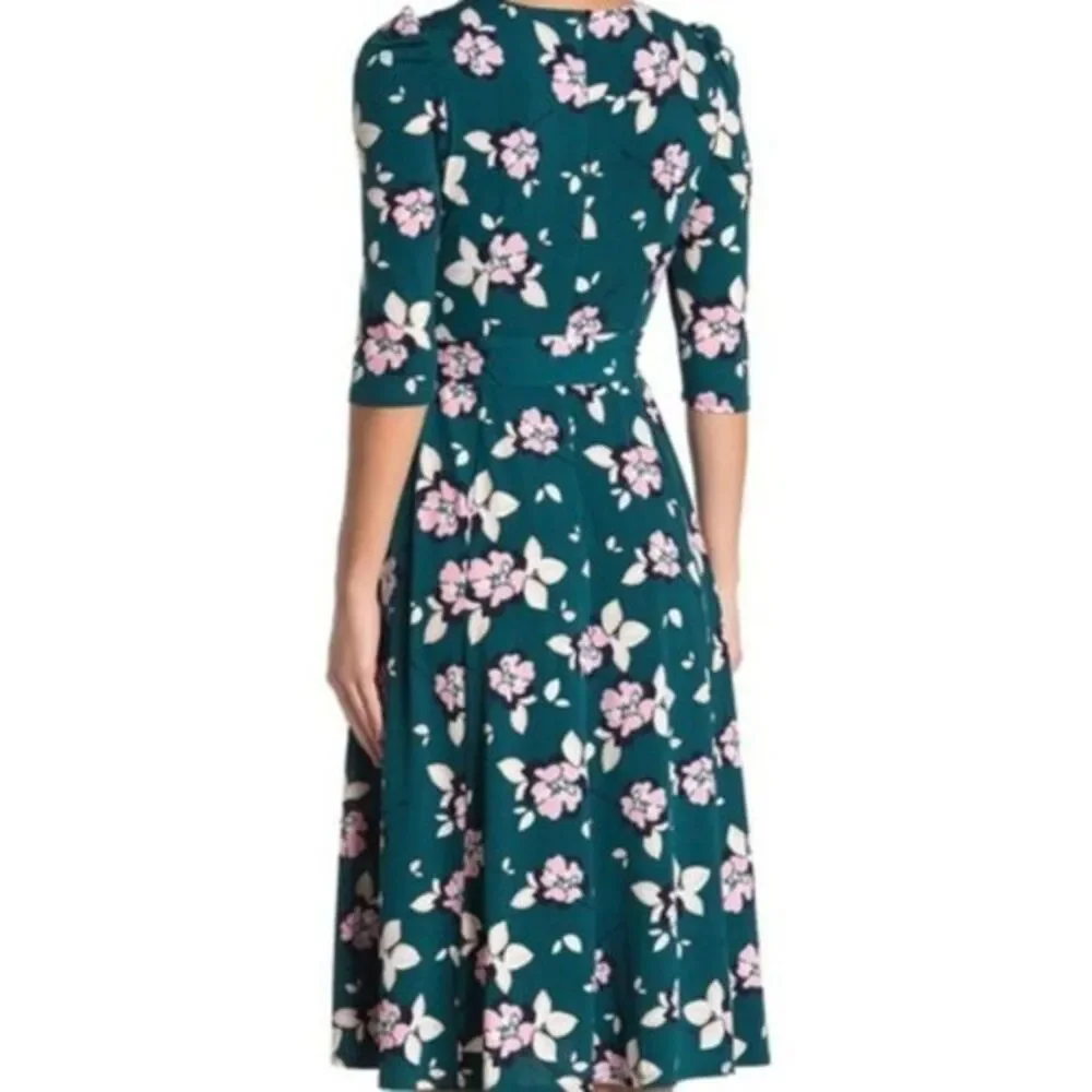 New Eliza J Printed Quarter Sleeve‎ Floral Midi Dress - Picture 3 of 3